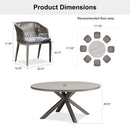 PURPLE LEAF Round Patio Dining Set with Aluminum Frame and Wicker Rattan Dining Chair with Comfortable Cushions for Deck Porch Kitchen Outdoor