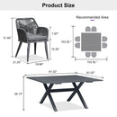 PURPLE LEAF 11/9/7 Pieces Outdoor Dining Set PE Rattan Outdoor Patio Furniture Set Grey