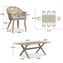 PURPLE LEAF 7/9/11 Pieces Outdoor Dining Set Aluminium Dining Table and Woven Rattan Chairs Dining Furniture Set with Cushions for Deck Patio Champagne
