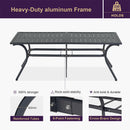 PURPLE LEAF  Folding Outdoor Dining Set  with Aluminum Table and Padded Chairs All Weather Dining Table Sets for Garden Backyard Poolside