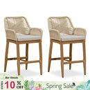 PURPLE LEAF Modern Bar Stools Set of 2, Aluminum Bar Stool with Cushion for Indoor and Outdoor, Kitchen Island