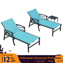 PURPLE LEAF Oversized Chaise Lounge Chair Outdoor Extra Wide Pool Lounge Chairs 5 Adjustable Position with Armrests and Side Table, Aluminum Patio Lounge Chair for Outside, Backyard, Pool