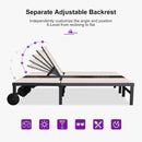 PURPLE LEAF Outdoor Chaise Lounge Chairs Set Recliner Aluminum Adjustable Chair with Wheels and Table for Poolside Beach Patio Reclining Sunbathing Lounger
