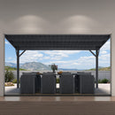 PURPLE LEAF  Outdoor Wall Mounted Hardtop Gazebo Metal Roof Patio Cover with Drainage System Outdoor Living Shelter for Backyard Lounge