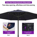 PURPLE LEAF Luxury Market Umbrella 1.9"/2.4"/3.1" Pole Commercial Hydraulic Semi-Automatic Umbrella