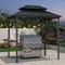 PURPLE LEAF Hardtop Grill Gazebo for Patio Grey Permanent Metal Roof Outside Sun Shade Outdoor BBQ Canopy