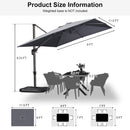 PURPLE LEAF Economical Square Outdoor Patio Umbrella Rectangle Cantilever Umbrella