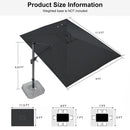 PURPLE LEAF Economical Square Outdoor Patio Umbrella Rectangle Cantilever Umbrella