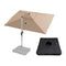PURPLE LEAF Rectangular Large Outdoor Cantilever Umbrella With Base for Garden, Pool