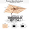 PURPLE LEAF 9 x 12 / 10 x 13 ft Rectangular Patio Umbrella Aluminum Cantilever Umbrella in Wood Color