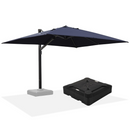 PURPLE LEAF Outdoor Patio Umbrella with Base, Garden Pool Umbrella, Navy Blue