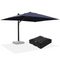 【Outdoor Idea】PURPLE LEAF Patio Umbrellas, Outdoor Patio Umbrella with Base, Navy