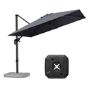 【Outdoor Idea】PURPLE LEAF Porch Umbrellas, Outdoor Patio Umbrella with Base, Grey
