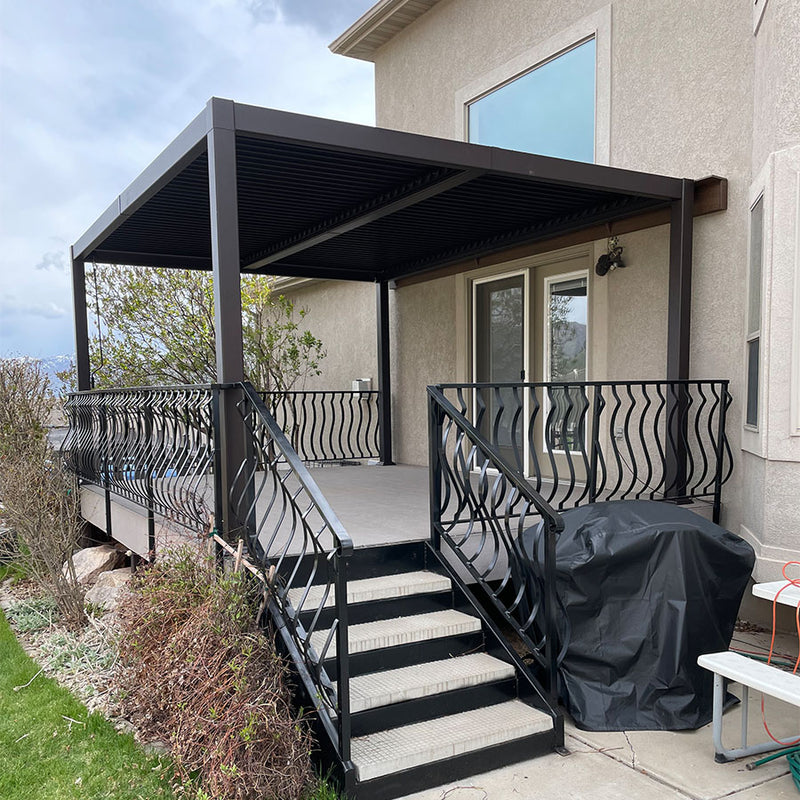 PURPLE LEAF Louvered Pergola Outdoor Aluminum Pergola with Adjustable Roof for Deck Backyard Garden Hardtop Gazebo
