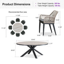 PURPLE LEAF Round Outdoor Dining Set Patio Aluminum Dining Set Round Table and Wicker Chairs with Sunbrella Cushions for Kitchen Deck