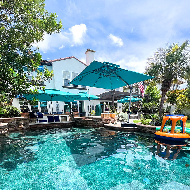 PURPLE LEAF Best Square Cantilever Pool Umbrella Outdoor Patio Sun Porch Umbrella