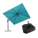 PURPLE LEAF Lateral Tilt Patio Umbrella with Base, 360° Swivel Cantilever Umbrella with Stand
