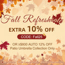 PURPLE LEAF 10 / 11 / 12 ft Round Outdoor Umbrellas with Lights