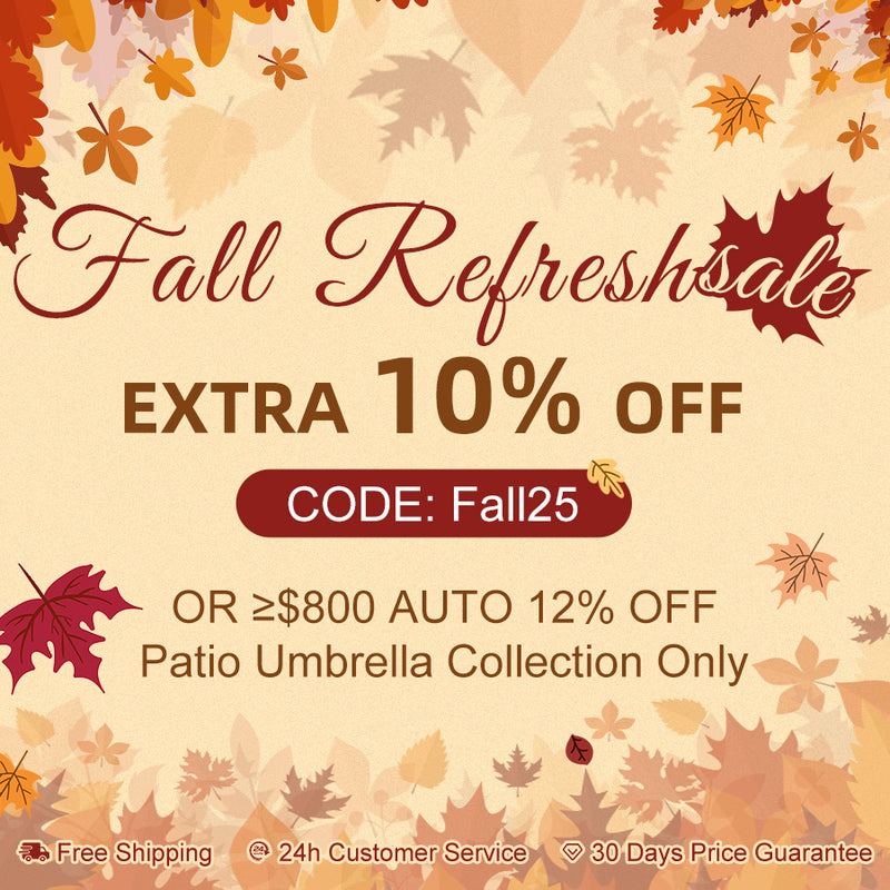 PURPLE LEAF 10 / 11 / 12 ft Round Outdoor Umbrellas with Lights
