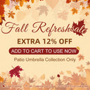 PURPLE LEAF 10 / 11 / 12 ft Round Outdoor Umbrellas with Lights