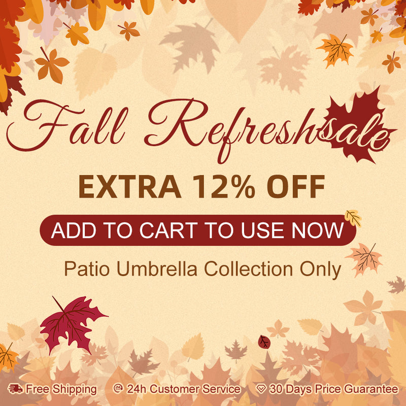 PURPLE LEAF 10 / 11 / 12 ft Round Outdoor Umbrellas with Lights