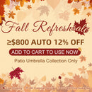 PURPLE LEAF 10 / 11 / 12 ft Round Outdoor Umbrellas with Lights