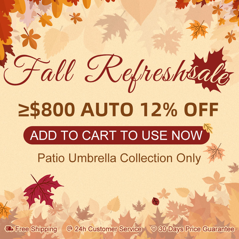 PURPLE LEAF 10 / 11 / 12 ft Round Outdoor Umbrellas with Lights