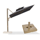 PURPLE LEAF Champagne Gold Cantilever Patio Umbrella with Base, Provence Series