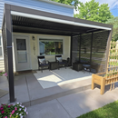 PURPLE LEAF Athena Louvered Pergola Bronze Outdoor Aluminum Pergola with Shutter Wall Adjustable Gazebo Rainproof for Patio Deck Garden