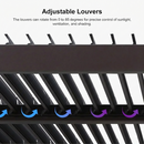 PURPLE LEAF Caesar Louvered Pergola Outdoor Adjustable Roof Modern Patio Aluminum Pergola for Deck Backyard Garden Hardtop Gazebo Bronze