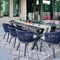 PURPLE LEAF Outdoor Dining Set All Weather Wicker Patio Dining Set with Rectangular Aluminum Table and Modern Armrest Dining Chairs for Garden Deck Backyard Kitchen