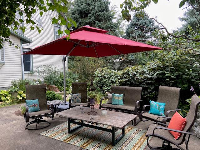 PURPLE LEAF Large Square Patio Cantilever Umbrella for Garden Pool Porch