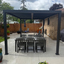 PURPLE LEAF Athena Louvered Pergola Outdoor Aluminum Pergola with Adjustable Roof for Deck Backyard Garden Hardtop Gazebo