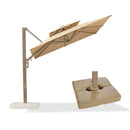 PURPLE LEAF Champagne Gold Cantilever Patio Umbrella with Base, Provence Series
