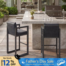 PURPLE LEAF Caesar Bar Stools Modern Aluminum Barstools with Stainless Removable Cushion for Kitchen Outside Island Backyard