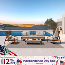 PURPLE LEAF Sicilia Classical Modular Outdoor Sectional with Oatmeal Greige Cushions Flexible Layout for Commercial Spaces