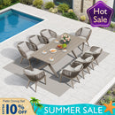 PURPLE LEAF Patio Dining Sets Aluminum Frame and Handwoven Wicker Chairs Set for Garden Deck, Cushions and Pillows included
