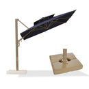 PURPLE LEAF Champagne Gold Cantilever Patio Umbrella with Base, Provence Series