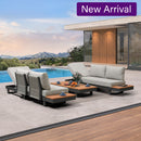 PURPLE LEAF Milan Modular Outdoor Sectional with Olefin Cushions and Slot-In Backrests for Porch Backyard