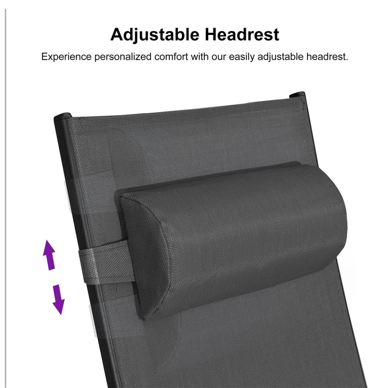 PURPLE LEAF Replacement Textilene Headrest Pillow for Chaise Lounge