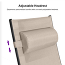 PURPLE LEAF Replacement Textilene Headrest Pillow for Chaise Lounge