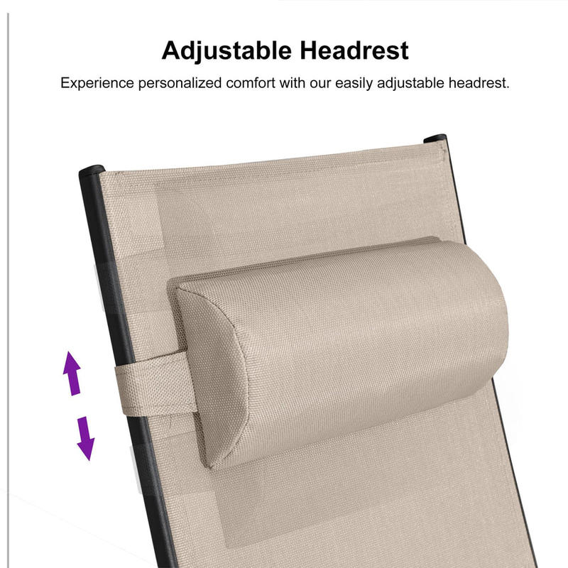 PURPLE LEAF Replacement Textilene Headrest Pillow for Chaise Lounge