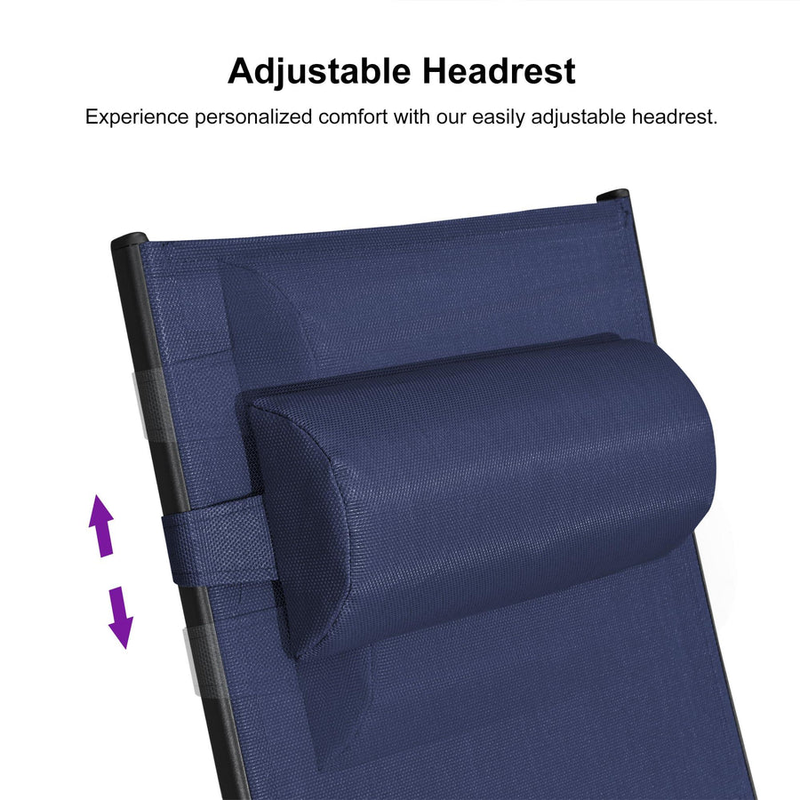 PURPLE LEAF Replacement Textilene Headrest Pillow for Chaise Lounge