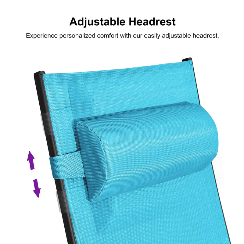 PURPLE LEAF Replacement Textilene Headrest Pillow for Chaise Lounge