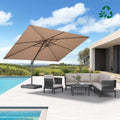 PURPLE LEAF Eco-friendly Cantilever Patio Umbrella UV Resistant Sustainable Yard Umbrellas with Nature-Inspired Colors