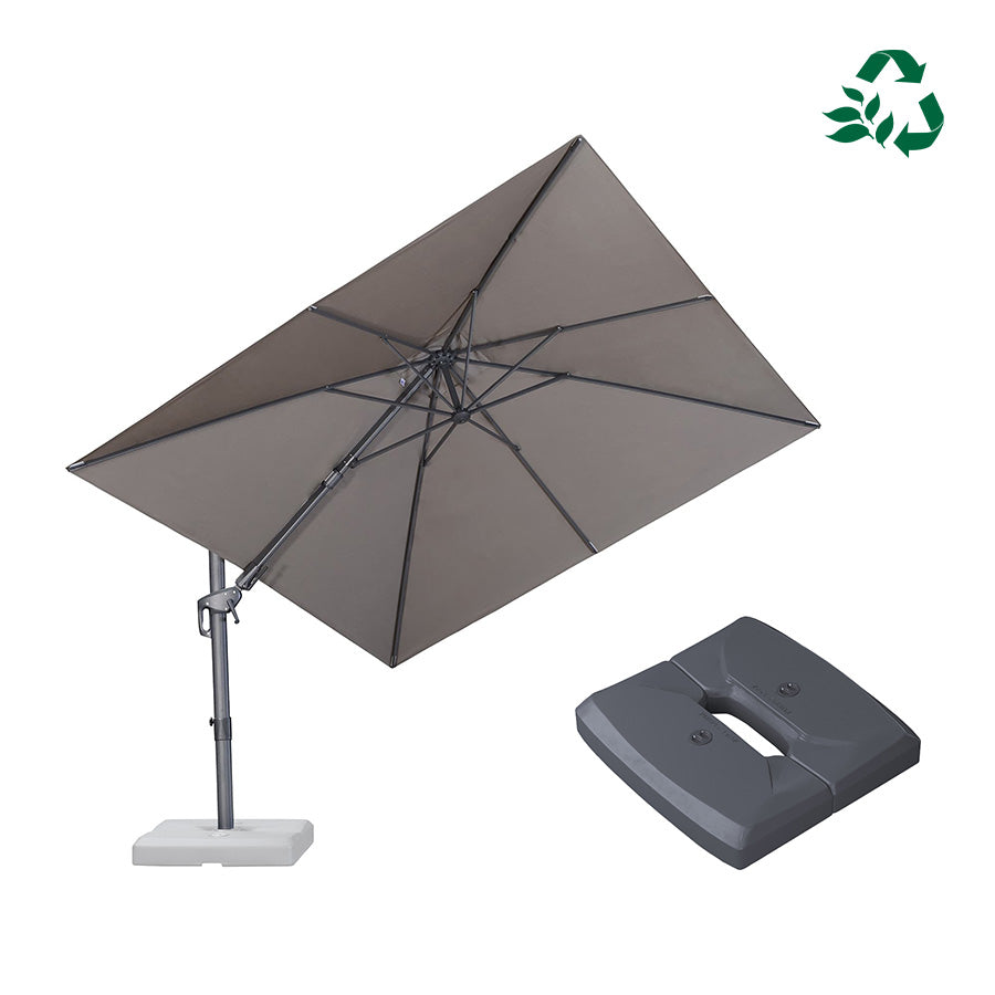Left-Right Tilt Patio Umbrella & UV Umbrella with Base 10' X 10' / Ash Mocha