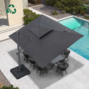 PURPLE LEAF UV50+ Fade Resistant Patio Cantilever Umbrella with Recycled Fabric