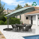 PURPLE LEAF Double Top 10 / 11 / 12 ft UV50 Fade-Resistant Outdoor Umbrellas Square Cantilever Olefin Fabric Patio Umbrella - Purple Leaf Garden Mint Green