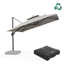 PURPLE LEAF UV50+ Fade Resistant Cantilever Umbrella, Patio Umbrellas with Base