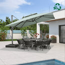 PURPLE LEAF Double Top 10 / 11 / 12 ft Square Cantilever Olefin Fabric Patio Umbrella - Purple Leaf Garden Mint Green